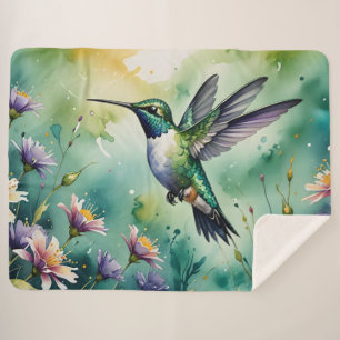floral hummingbird blanket
