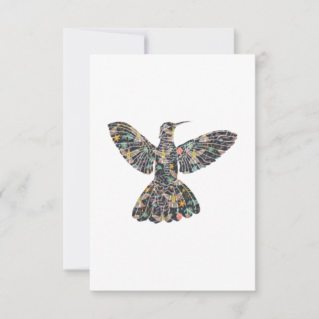 Floral Hummingbird Invitation (Front)