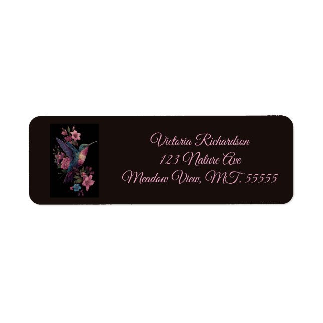 Floral Hummingbird Return Address Label (Front)