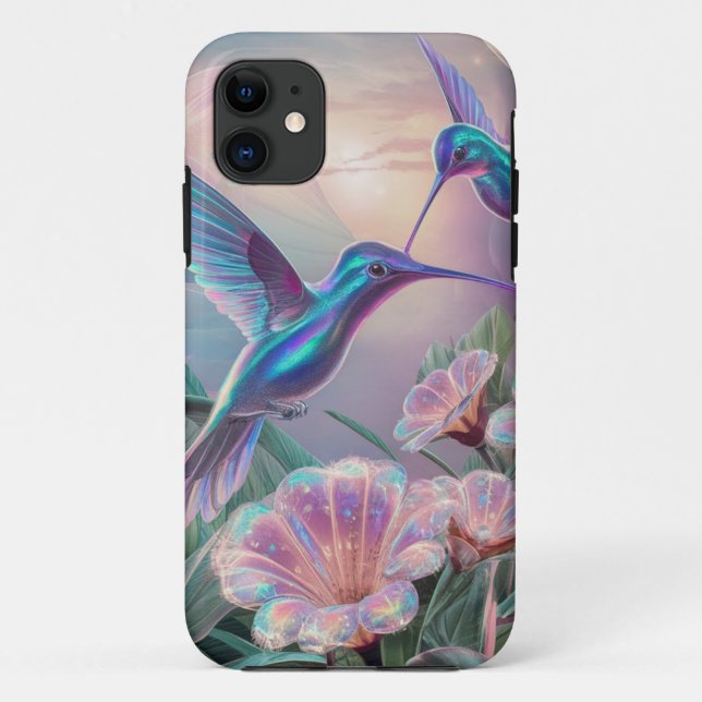 Floral Hummingbirds Case-Mate iPhone Case (Back)