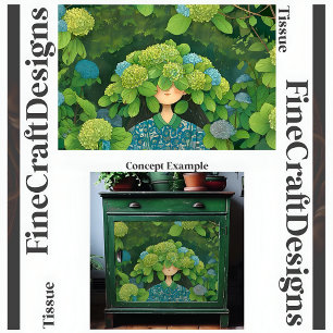 Floral Hydrangea Hat Fun Garden Decoupage Left 146 Tissue Paper