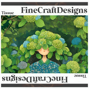 Floral Hydrangea Hat Fun Garden Decoupage Righ 146 Tissue Paper