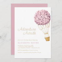 Floral Hydrangea Hot Air Balloon Baby Shower |