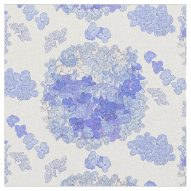 Floral Hydrangea pattern 2 Fabric (Close Up)