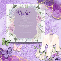 Floral Hydrangea Watercolor Elegant Bridal Shower