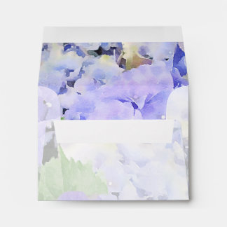 Floral Hydrangea Watercolor Lined Envelopes
