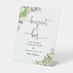 Floral Hydrangeas Bridal Shower Bouquet Bar Sign