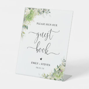 Floral Hydrangeas Guest Book Sign