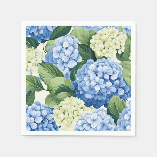 Floral Hydrangeas Paper Napkins (Front)