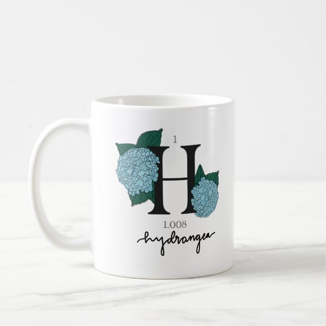 Floral Hydrogen Element Coffee Mug (Left)