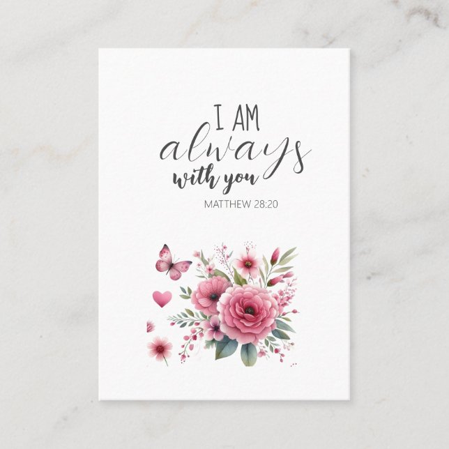 Floral I am always with you Funeral Prayer Card (Front)