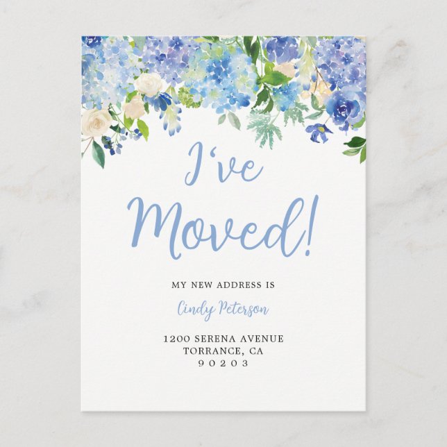 Floral I Have Moved | Moving Announcement Postcard (Front)