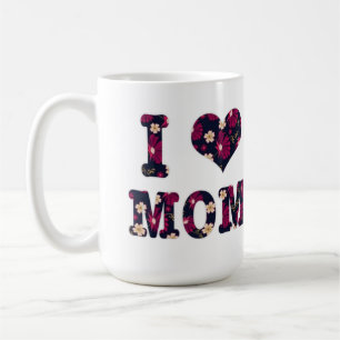 Floral I Love Mum  Coffee Mug