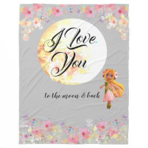 Floral "I Love You to the moon & back" Watercolor