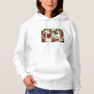 Floral Illusion Basic Hooded Sweatshirt w/ White