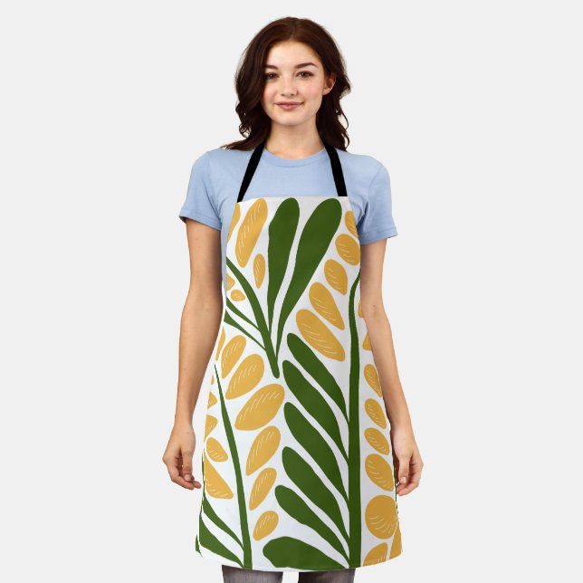 Floral Illustration Apron (Worn)