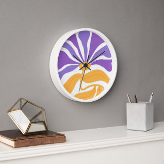 Floral Illustration Artwork Clock