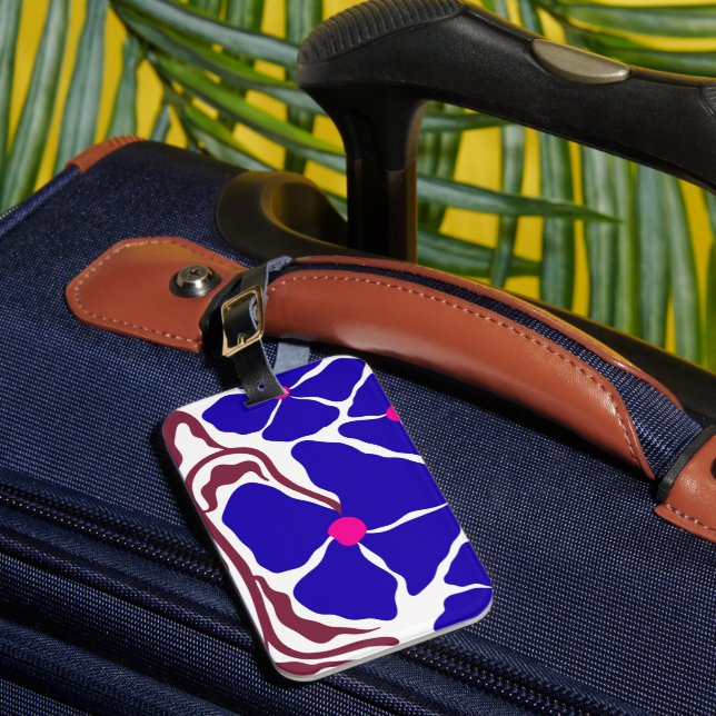 Floral Illustration Artwork Luggage Tag (Front Insitu 1)