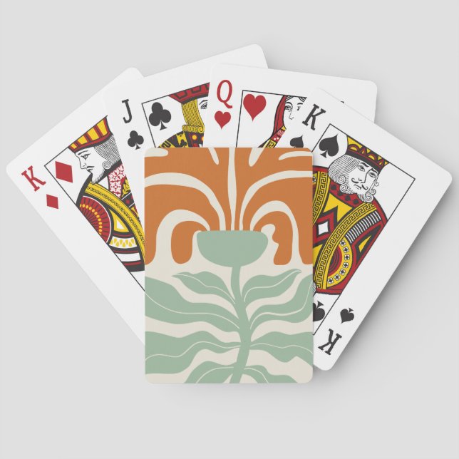 Floral Illustration Artwork Playing Cards (Back)