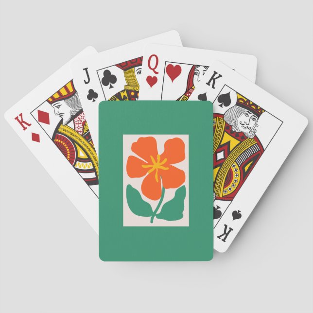 Floral Illustration Artwork Playing Cards (Back)
