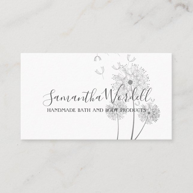 Floral Illustration Handmade Bath And Body Product Business Card (Front)