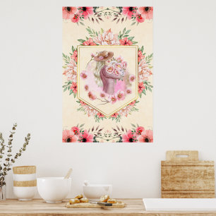 Floral Illustration, Lady Of Spring Poster