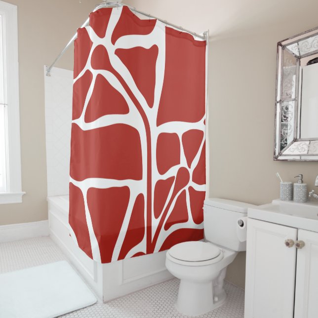 Floral Illustration Shower Curtain (In Situ)
