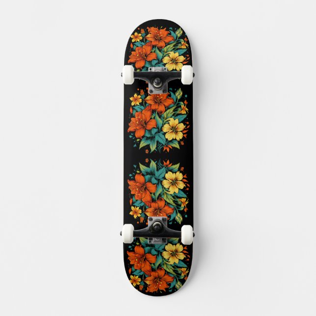Floral Illustration Skateboard (Front)
