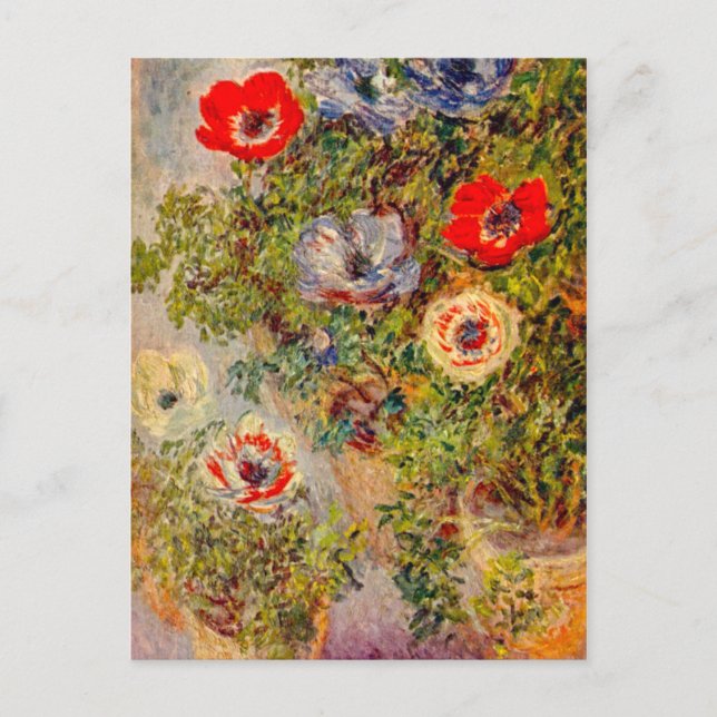 Floral Impressionist Painting - Claude Monet Postcard (Front)