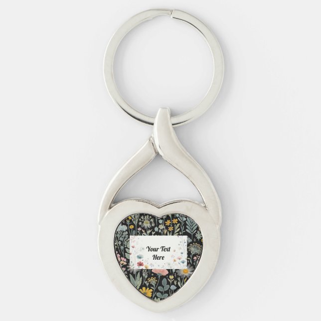 Floral Impressions: Customisable Key Ring (Front)