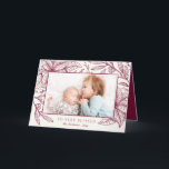Floral Imprint | Horizontal Plum | Photo Holiday<br><div class="desc">This stylish holiday photo greeting card features delicate poinsettias,  berries,  and sprigs in plum over an ivory coloured background.  Easy to customise with your own photo and text!</div>