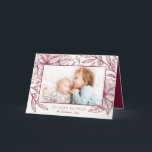 Floral Imprint | Horizontal Plum | Photo Holiday<br><div class="desc">This stylish holiday photo greeting card features delicate poinsettias,  berries,  and sprigs in plum over an ivory coloured background.  Easy to customise with your own photo and text!</div>