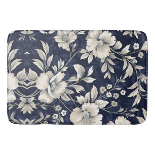 Floral in Blue Bath Mat