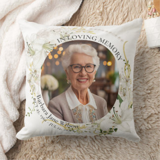 Floral In Loving Memory Memorial Funeral Keepsake Cushion