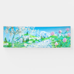 Floral in Mountain Landscape Banner