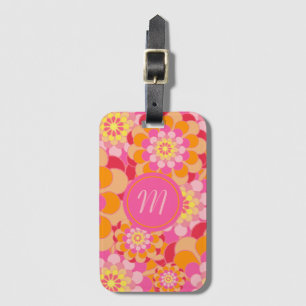 Floral in Orange and Pink Luggage Tag