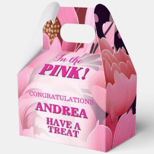 Floral In The Pink! Graduation 5"w x 3"l x 6.5"h Favour Box