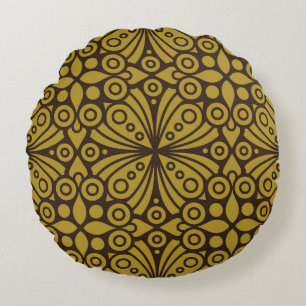 Floral Indian Pattern Layeredabstract, art, home d Round Cushion