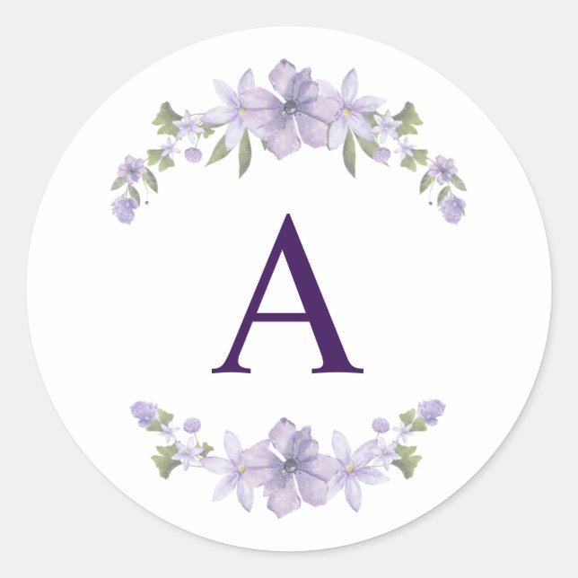 Floral Initial Sticker | Personalized Monogram (Front)