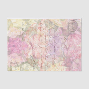 Floral Ink With Script Decoupage Tissue Paper