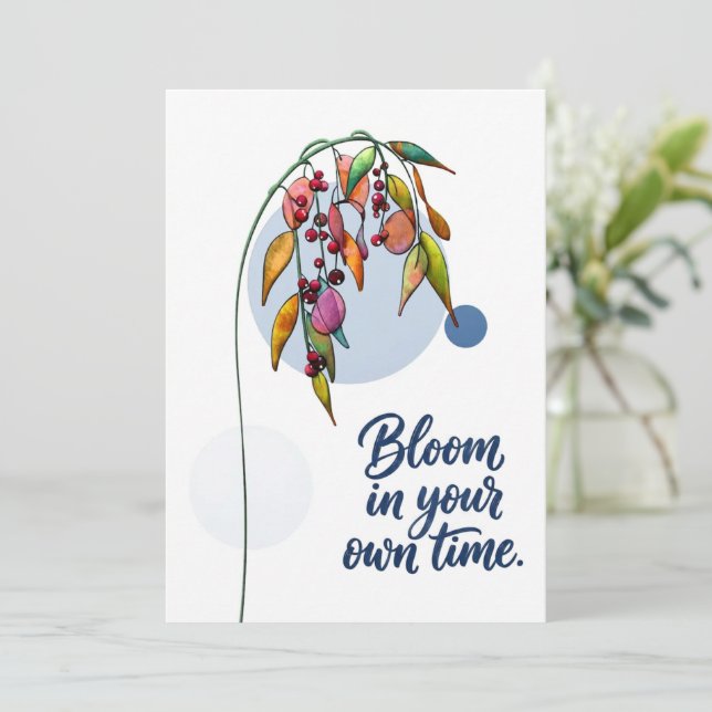 Floral Inspiration with Berries Invitation (Standing Front)