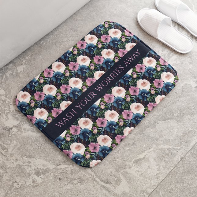 Floral Inspirational Quote  Bath Mat (Creator Uploaded)