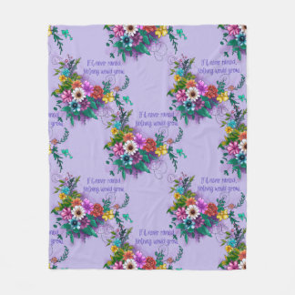 Floral Inspirational Quote Fleece Blanket