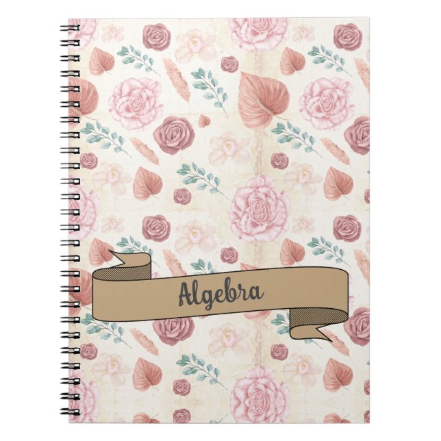 Floral Inspire School  Notebook (Front)