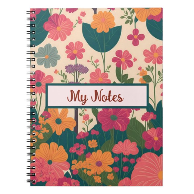 Floral Inspire School  Notebook (Front)