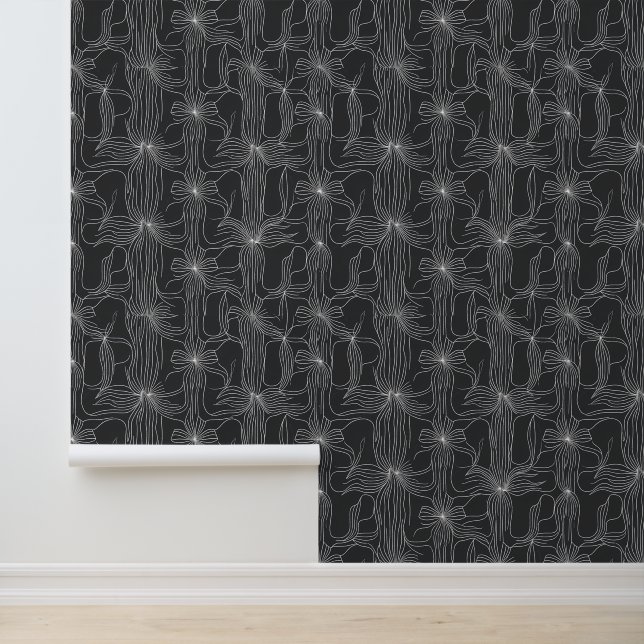 Floral-Inspired Abstract Line Art Pattern Wallpaper (Application)