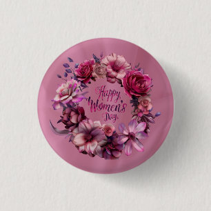 Floral International Women's Day 2025 3 Cm Round Badge