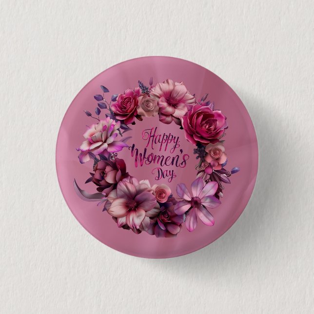  Floral International Women's Day 2025 3 Cm Round Badge (Front)