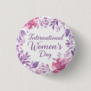 Floral International Women's Day 2026 3 Cm Round Badge