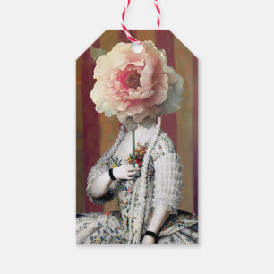Floral Intrigue Pink Peony Mask Gift Tags